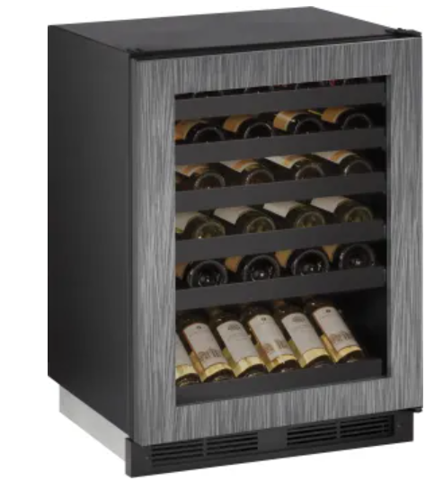 U-Line Wine Captain 1000 Series U1224WCINT00B 24 Inch Built-In Wine Storage with 48 Bottle Capacity, LED Lighting, Vinyl Racking, Reversible Door Swing, Digital Touch Pad Control, Sabbath Mode and Star-K Certified: Custom Overlay