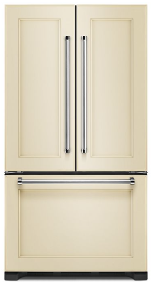 KitchenAid 22 cu. ft. 36-Inch Width Counter Depth Panel Ready with Interior Dispense French Door Refrigerator KRFC302EPA