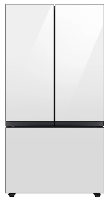 Samsung - BESPOKE 30 cu. ft. French Door Smart Refrigerator with AutoFill Water Pitcher - White Glass RF30BB620012