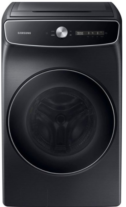 Samsung - 6.0 Cu. Ft. High-Efficiency Smart Front Load Washer with Steam and FlexWash - Black WV60A9900AV/