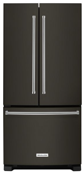 KitchenAid 22 Cu. Ft. 33-Inch Width Standard Depth French Door Refrigerator with Interior Dispenser KRFF302E(B/S)S