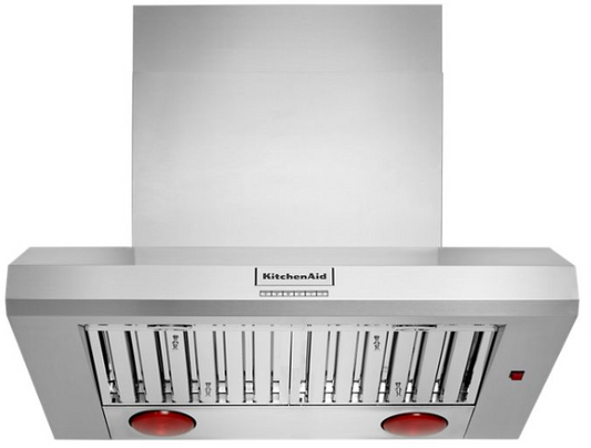 KitchenAid 36" 585 or 1170 CFM Motor Class Commercial-Style Wall-Mount Canopy Range Hood KVWC956KSS
