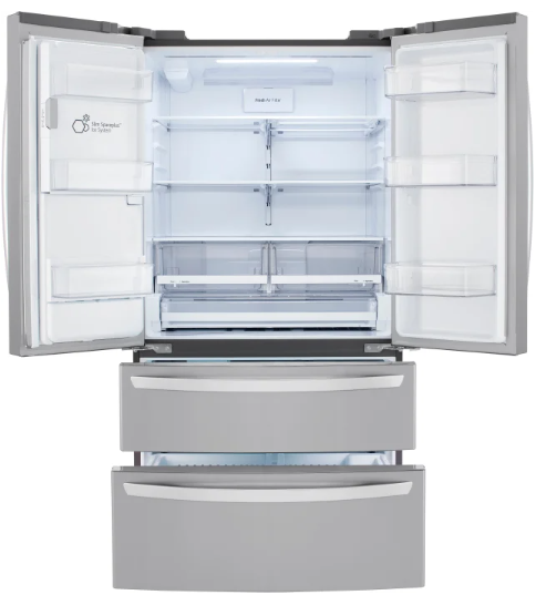 LG LRMXS2806S 36 Inch French Door Smart Refrigerator with 27.8 cu. ft. Capacity, Dual Ice Maker with CraftIce™ Plus, Door Cooling+, Wi-Fi, Smart Diagnosis™, Tall Ice/Water Dispenser, Pharmaceutical Water Filter, and ENERGY STAR® Qualified