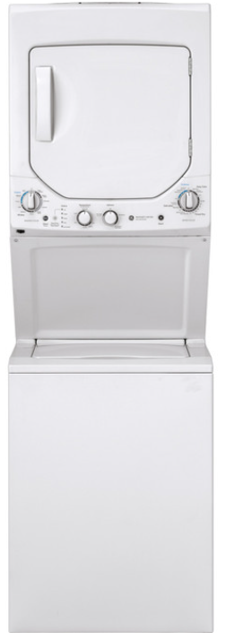 GE Unitized Spacemaker® 2.3 cu. ft. Capacity Washer with Stainless Steel Basket and 4.4 cu. ft. Capacity Dryer GUD24(E/G)SSMWW