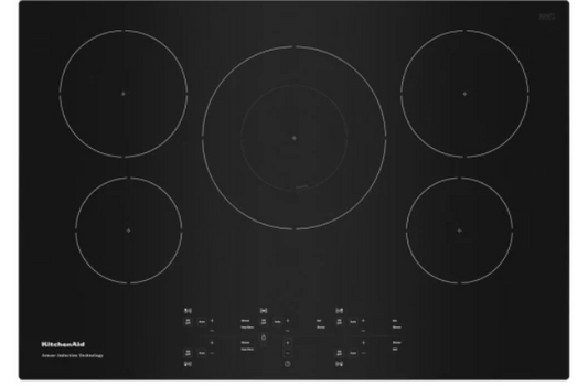 KitchenAid - 30' Built-In Electric Induction Cooktop with 5 Elements - Black