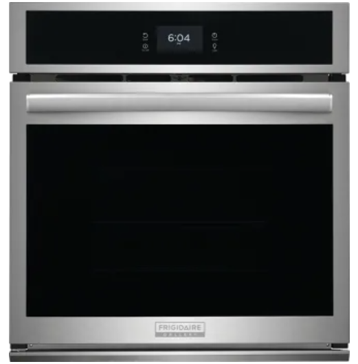 Frigidaire GCWS2767AF 27 Inch Single Electric Wall Oven with Air Fry, 3.8 Cu.Ft. Capacity, Total Convection, Self Clean, Touch Screen Control Panel, No Pre Heat, Steam Bake, Temperature Probe, Glide Rack, Air Sous Vide, Control Lock, Sabbath Mode