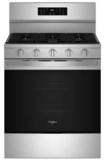 Whirlpool WFGS5030RZ 30 Inch Freestanding Gas Range with 5 Sealed Burners, 5.0 cu. ft. Convection Oven, SpeedHeat™ Burner, Griddle Zone, Storage Drawer, Air Cooking, No Preheat Air Fry, and Self Clean: Fingerprint Resistant Stainless Steel