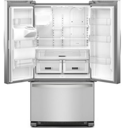 Whirlpool - 24.7 Cu. Ft. French Door Refrigerator with Elevated Deli Drawer - Stainless Steel WRFF3436RZ