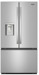 RED TAG DEAL! Whirlpool WRFF3536SZ 36 Inch Freestanding French Door Refrigerator with 30 cu. ft. Capacity, 4 Glass Shelves, Gallon Door Bins, Sabbath Mode, External Ice/Water Dispenser, ADA Compliant