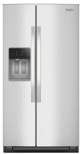 Whirlpool WRSC6536RZ 36 Inch Counter-Depth Side-by-Side Refrigerator with 21 cu. ft. Capacity, Adjustable Glass Shelves, Pantry Drawer, TruCool™ System, In-Door Ice & Water, and ADA Compliant