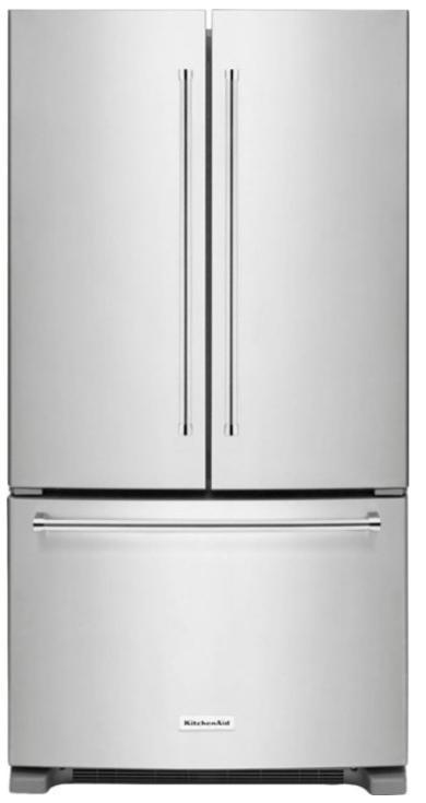 Kitchen Aid 20 cu. ft. 36-Inch Width Counter-Depth French Door Refrigerator with Interior Dispense KRFC300E(S/B)S