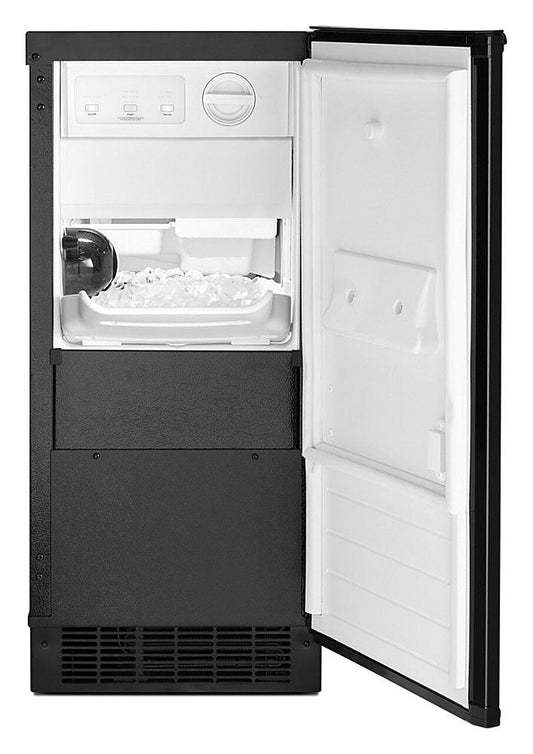 Whirlpool - 15" 29-Lb. Freestanding Icemaker - Black - WUI75X15HB