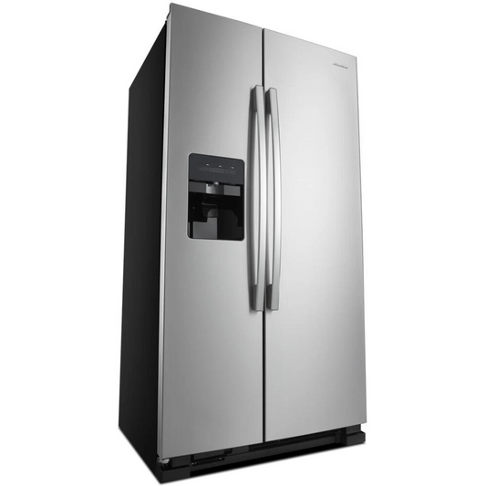 Amana ASI2175GRS 33 Inch Freestanding Side by Side Refrigerator with 21.41 Cu. Ft. Total Capacity, External Ice/Water Dispenser, EveryDrop™ Water Filter: Black-on-Stainless