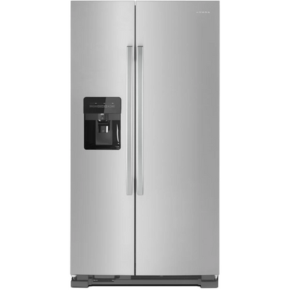 Amana ASI2175GRS 33 Inch Freestanding Side by Side Refrigerator with 21.41 Cu. Ft. Total Capacity, External Ice/Water Dispenser, EveryDrop™ Water Filter: Black-on-Stainless