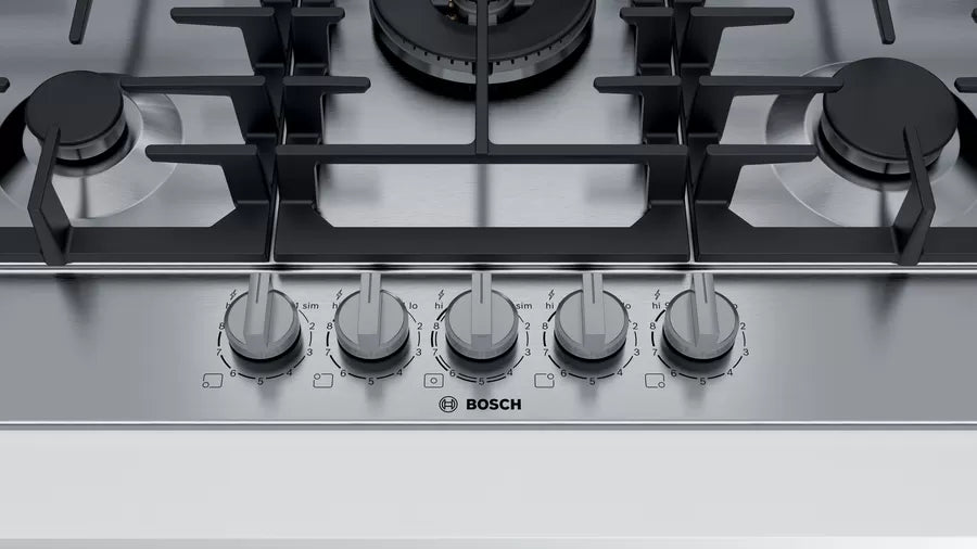 36" Bosch 800 Series Gas Cooktop Stainless Steel  5 Burner NGM8657UC