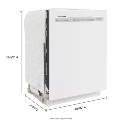 KitchenAid KDFE204KWH 24 Inch Full Console Dishwasher. 39 dBA, ProWash™, NSF® Certified: White
