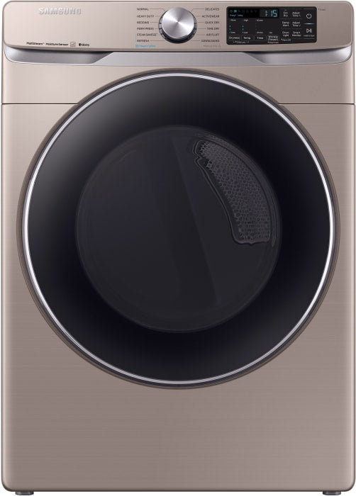 Samsung Champagne Front Load Stackable Gas Dryer DVG45R6300C