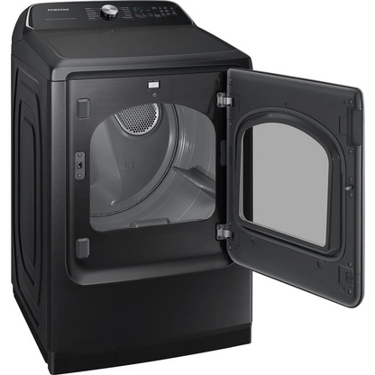 Samsung DVG55CG7100V 27 Inch Smart Gas Dryer with 7.4 cu ft Capacity, Steam Sanitize, Sensor Dry: Brushed Black