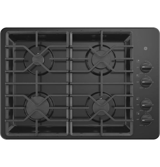 GE® 30" Built-In Gas Cooktop with Dishwasher-Safe Grates JGP3030DLBB
