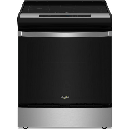 Whirlpool WSIS5030RZ 30 Inch Slide-In Induction Range with 4 Elements, 6.4 cu. ft. Convection Oven, ADA Compliant, and ENERGY STAR®: Fingerprint Resistant Stainless Steel
