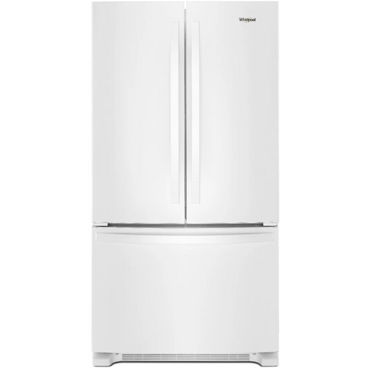 Whirlpool WRFF3036RW 36 Inch Freestanding French Door Refrigerator with 25 Cu. Ft. Capacity, Icemaker, and ENERGY STAR®: White