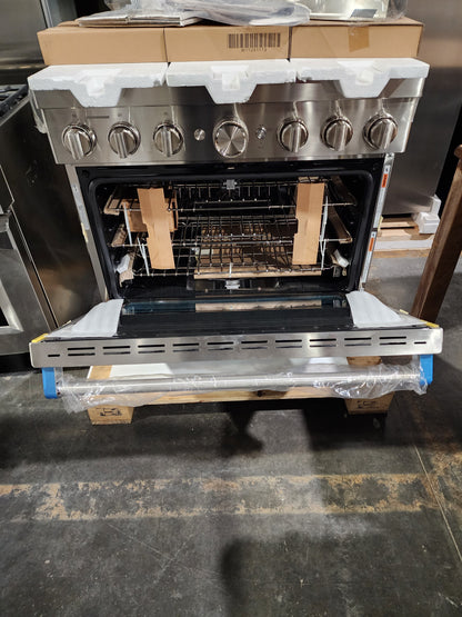 KitchenAid® 36'' Smart Commercial-Style Gas Range with 6 Burners KFGC506JSS
