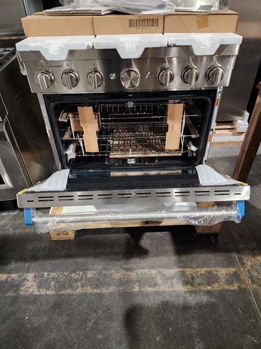 KitchenAid® 36'' Smart Commercial-Style Gas Range with 6 Burners KFGC506JSS