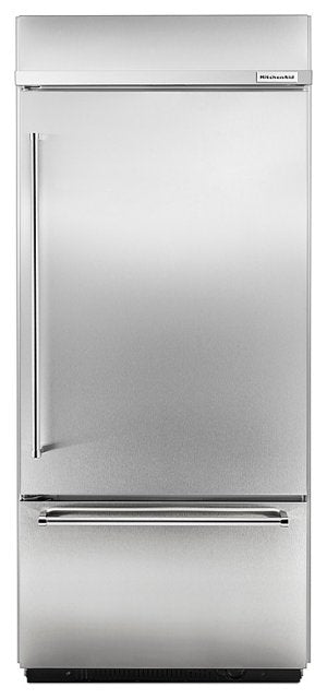 KitchenAid KBBR306ESS 20.9 Cu. Ft. 36" Width Built-In Stainless Bottom Mount Refrigerator with Platinum Interior Design