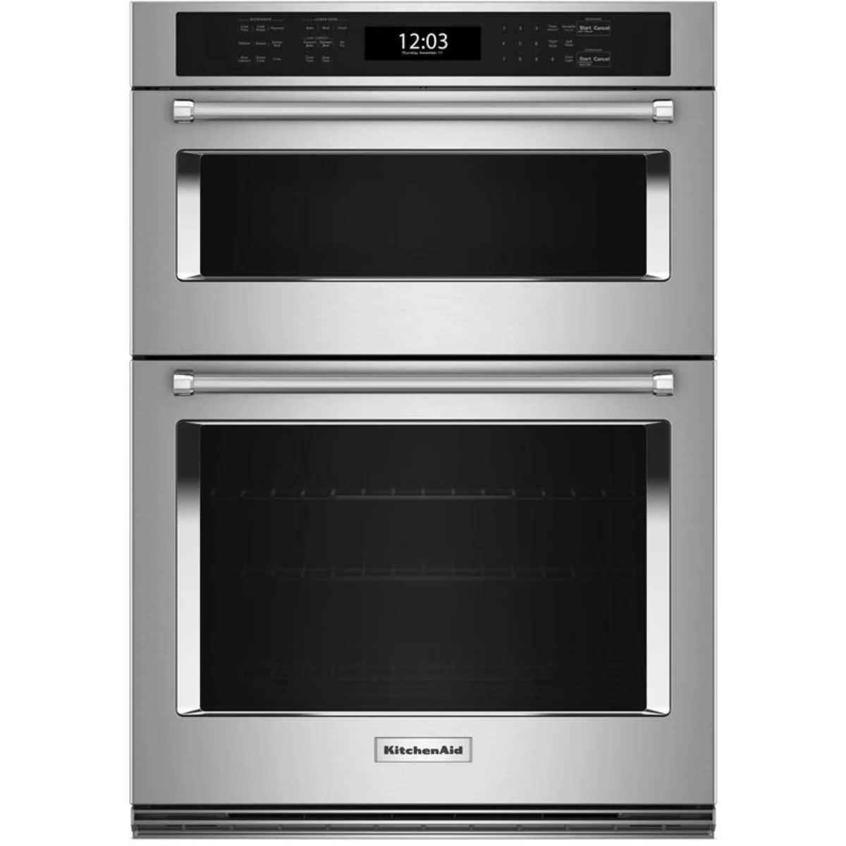 KitchenAid KOEC530PSS 30 Inch Built-In Combination Microwave Wall Oven with 5.0 Cu. Ft. Oven Capacity, 1,600w Power Microwave, Air Fry Mode, CrispWave™ Technology, and Star-K Certified: Stainless Steel