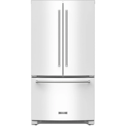 KitchenAid KRFC136RWH 36 Inch Freestanding Counter-Depth French Door Refrigerator with 20 Cu. Ft. Total Capacity. ENERGY STAR® Certified: White