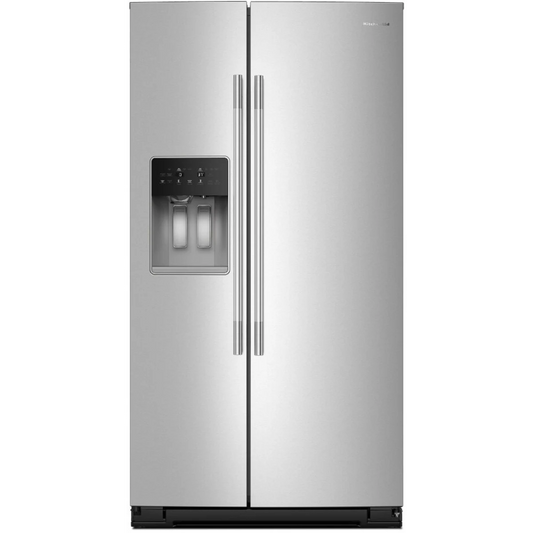 KitchenAid KRSC536RPS 36 Inch Counter Depth Freestanding Side-by-Side Refrigerator with 20.8 cu. ft. Total Capacity, Exterior Ice & Water Dispenser, Energy Star® Certified: Fingerprint Resistant Stainless Steel