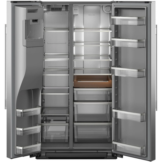 KitchenAid KRSC536RPS 36 Inch Counter Depth Freestanding Side-by-Side Refrigerator with 20.8 cu. ft. Total Capacity, Exterior Ice & Water Dispenser, Energy Star® Certified: Fingerprint Resistant Stainless Steel