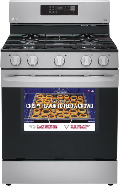 LG LRGL5823S 30 Inch Gas Smart Range with 5 Sealed Burners, 5.8 Cu. Ft. Convection Oven Capacity