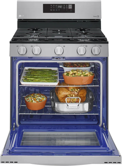 LG LRGL5823S 30 Inch Gas Smart Range with 5 Sealed Burners, 5.8 Cu. Ft. Convection Oven Capacity