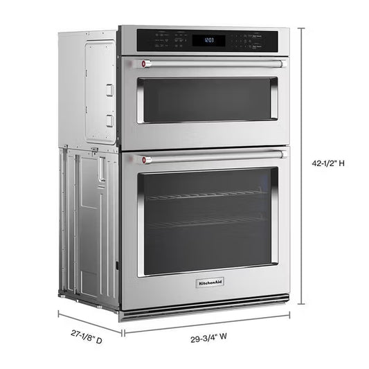 KitchenAid® KOEC430RSS 30" Combination Microwave Wall Oven with Air Fry Mode
