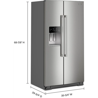 Maytag MRSC6636RZ 36 Inch Counter-Depth Side-by-Side Refrigerator with 20.8 Cu. Ft. Capacity. External Ice/Water Dispenser, and ADA Compliant