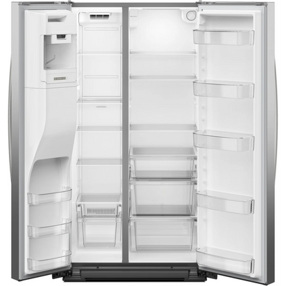 Whirlpool WRSC5536RZ 36 Inch Counter-Depth Side-by-Side Refrigerator with 21 cu. ft. Capacity. External Ice/Water Dispenser, and ADA Compliant: Stainless Steel
