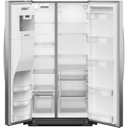 Whirlpool WRSF5536RZ 36 Inch Freestanding Side-by-Side Refrigerator with 28 cu. ft. Capacity. External Ice/Water Dispenser, ADA Compliant: Stainless
