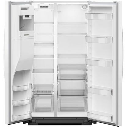 Whirlpool WRSF5536RW 36 Inch Freestanding Side-by-Side Refrigerator with 28 cu. ft. Capacity. External Ice/Water Dispenser, ADA Compliant: White