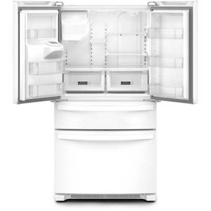 Whirlpool WRMF3636RW 36 Inch Freestanding 4-Door French Door Refrigerator with 24.5 Cu. Ft. Capacity. External Ice/Water Dispenser, Icemaker, and ENERGY STAR®: White