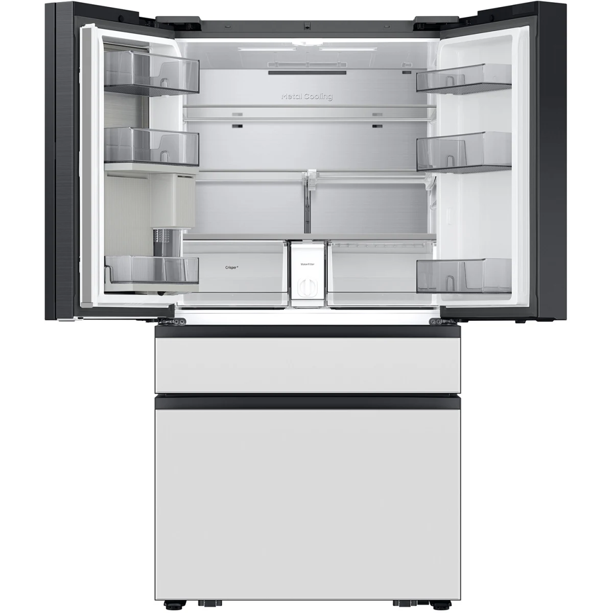 Samsung BESPOKE RF90F29AEW 36 Inch Smart 4-Door French Door Refrigerator with 28.6 cu. ft. Capacity, Beverage Center, Family Hub™ and ENERGY STAR®