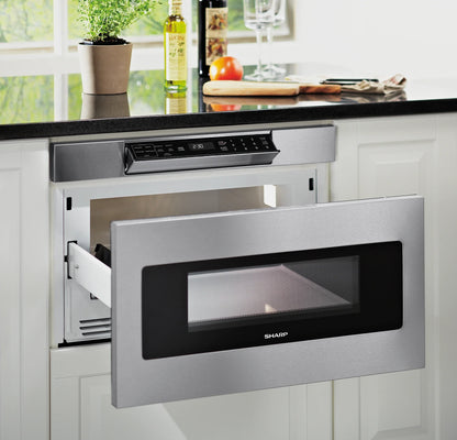 30 in. 1.2 cu. ft. 950W Sharp Stainless Steel Microwave Drawer Oven (SMD3070ASY)