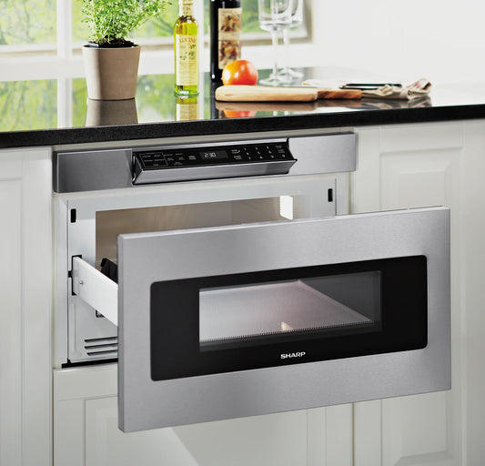 30 in. 1.2 cu. ft. 950W Sharp Stainless Steel Microwave Drawer Oven (SMD3070ASY)