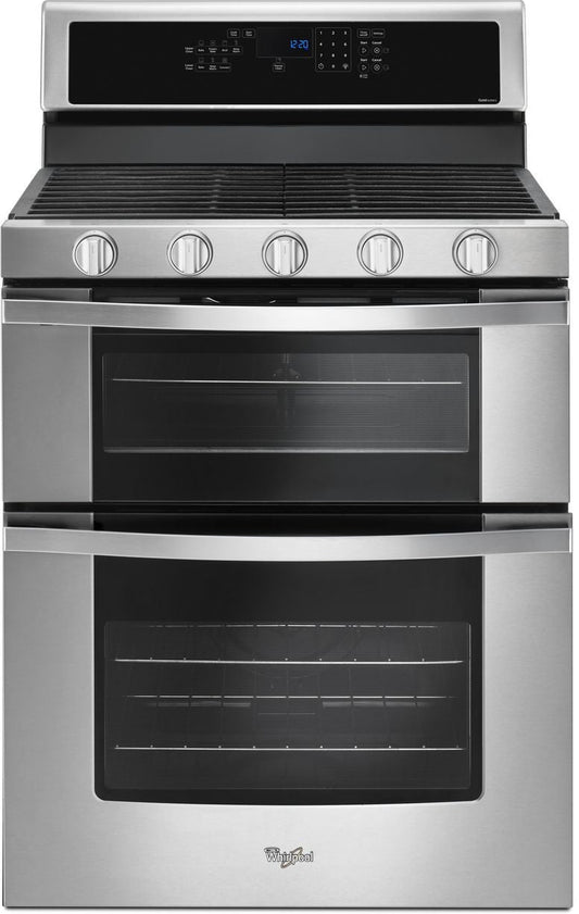 Whirlpool 30 Inch Freestanding Gas Range with 5 Sealed Burners, Dual Ovens, 6 cu. ft. Total Capacity - WGG745S0FS