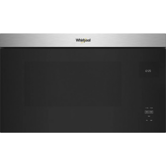 Whirlpool WMMF5930PZ 1.1 cu. ft. Over-the-Range Microwave Oven with 1,000 Watts, 3-Speed 300 CFM Venting System, Steam Clean, Turntable-Free Design