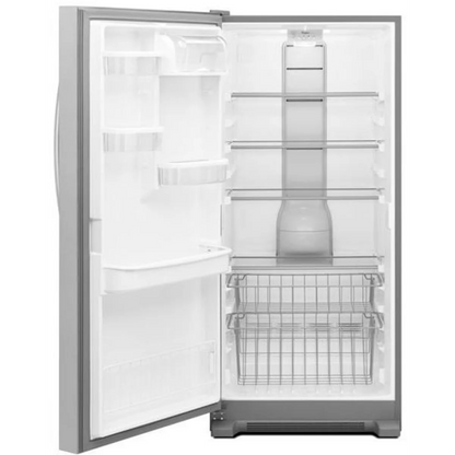 Whirlpool Sidekicks WSZ57L18DM 30 Inch Freestanding Upright Freezer with 18.0 cu. ft. Capacity. Frost-Free Defrost: Stainless Steel